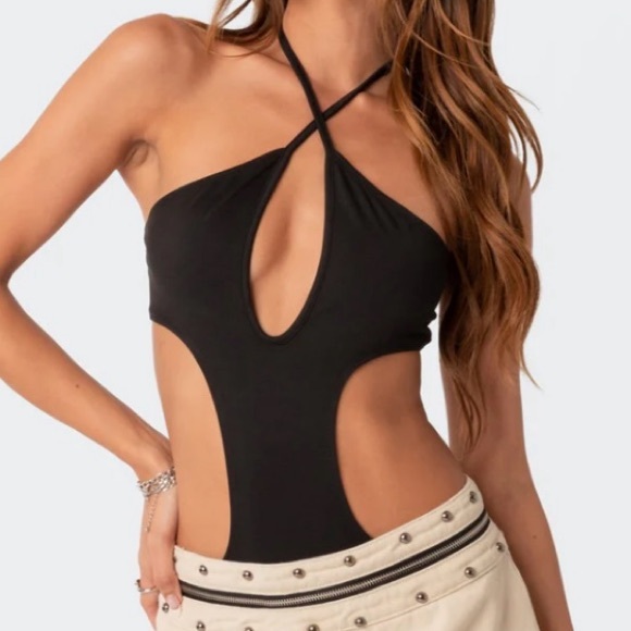 Edikted Tops - Edikted Black Cutout Bodysuit